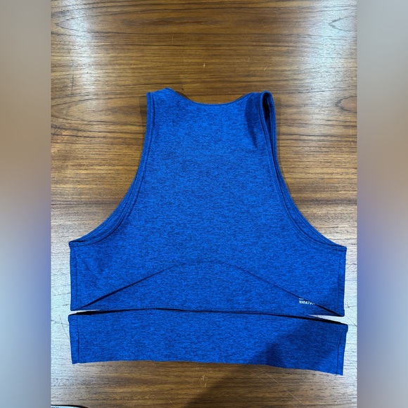 Outdoor Voices Blue Athena Crop Top Size L Cutout Workout Running Activewear - Picture 9 of 11